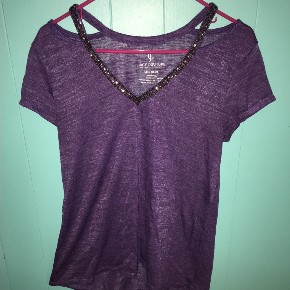 JUICY COUTURE shirt with “bling” neck line